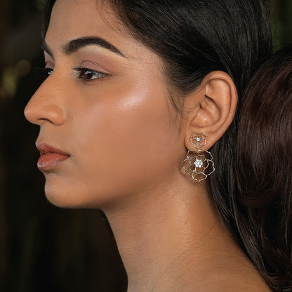 Petal Radiance Drops - 18kt Gold Vermeil Lab Grown Diamond Earrings