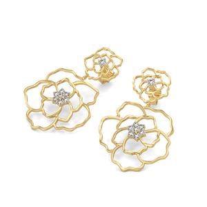 Petal Radiance - Lab Diamond Drop Earrings