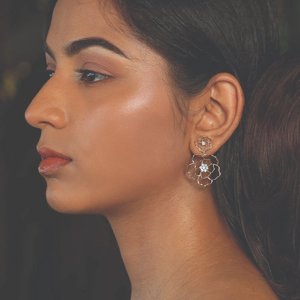 Lab grown diamond gold drop earrings online
