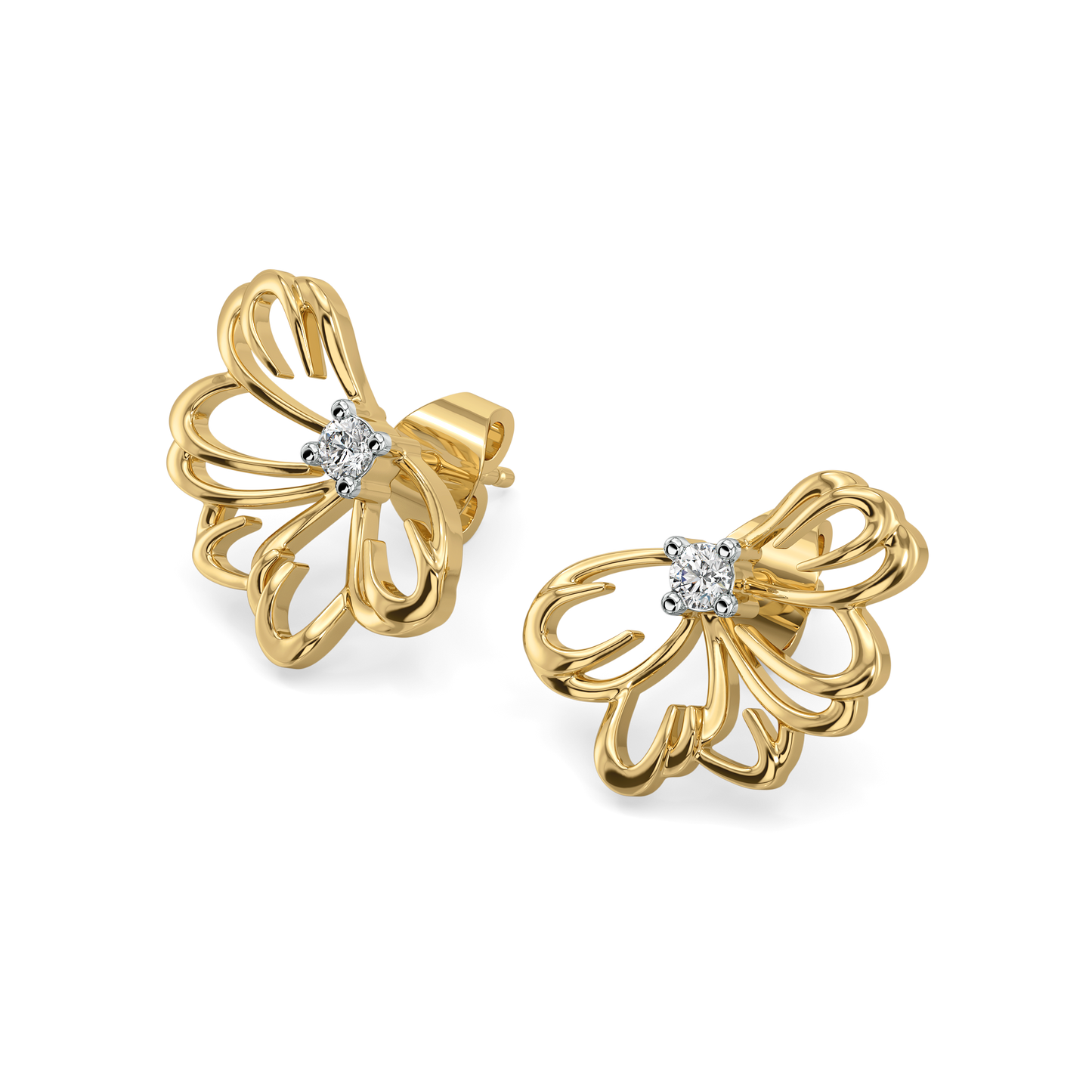 Petal Radiance Stud - 18kt Gold Vermeil Lab Grown Diamond Earrings