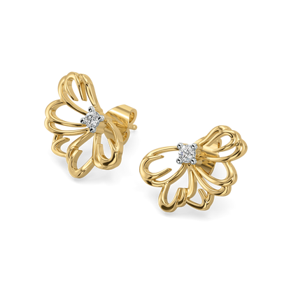 Petal Radiance Stud - 18kt Gold Vermeil Lab Grown Diamond Earrings