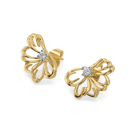 Petal Radiance Stud - 18kt Gold Vermeil Lab Grown Diamond Earrings