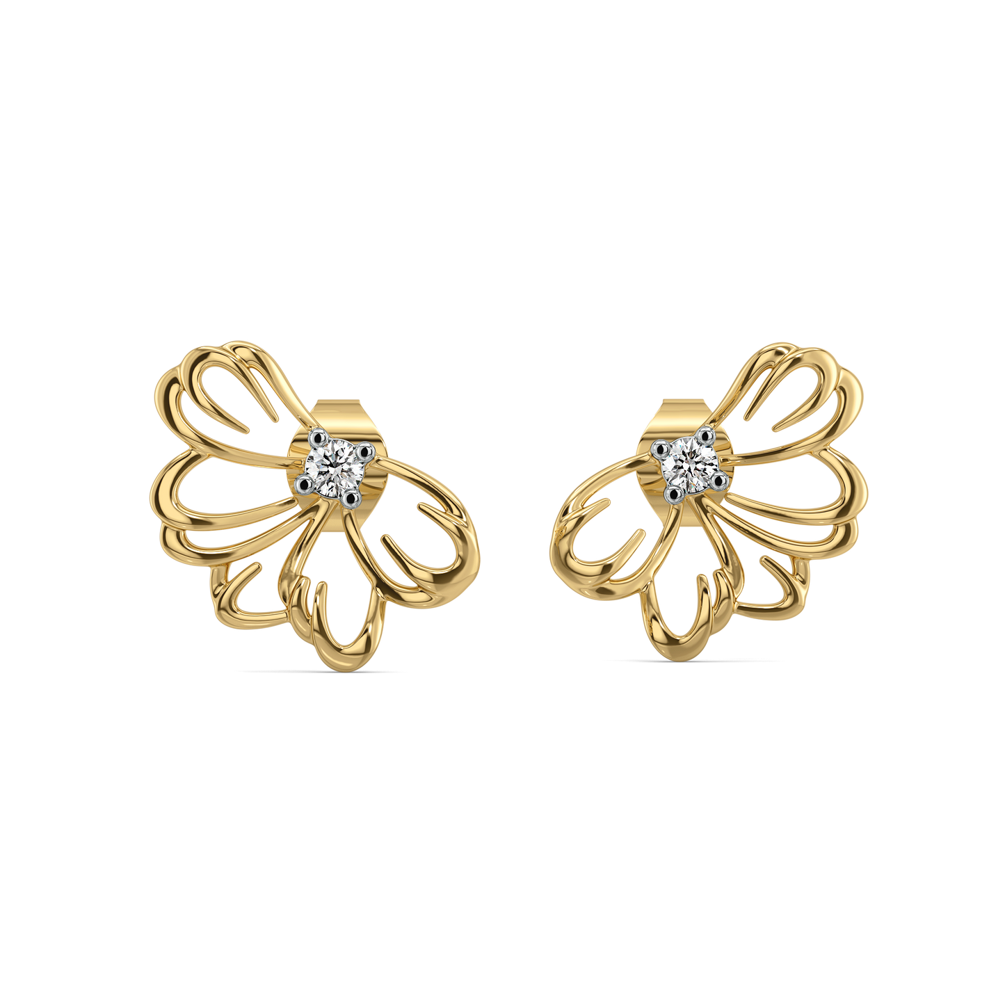 Petal Radiance Stud - 18kt Gold Vermeil Lab Grown Diamond Earrings