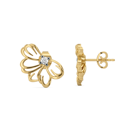 Petal Radiance Stud - 18kt Gold Vermeil Lab Grown Diamond Earrings
