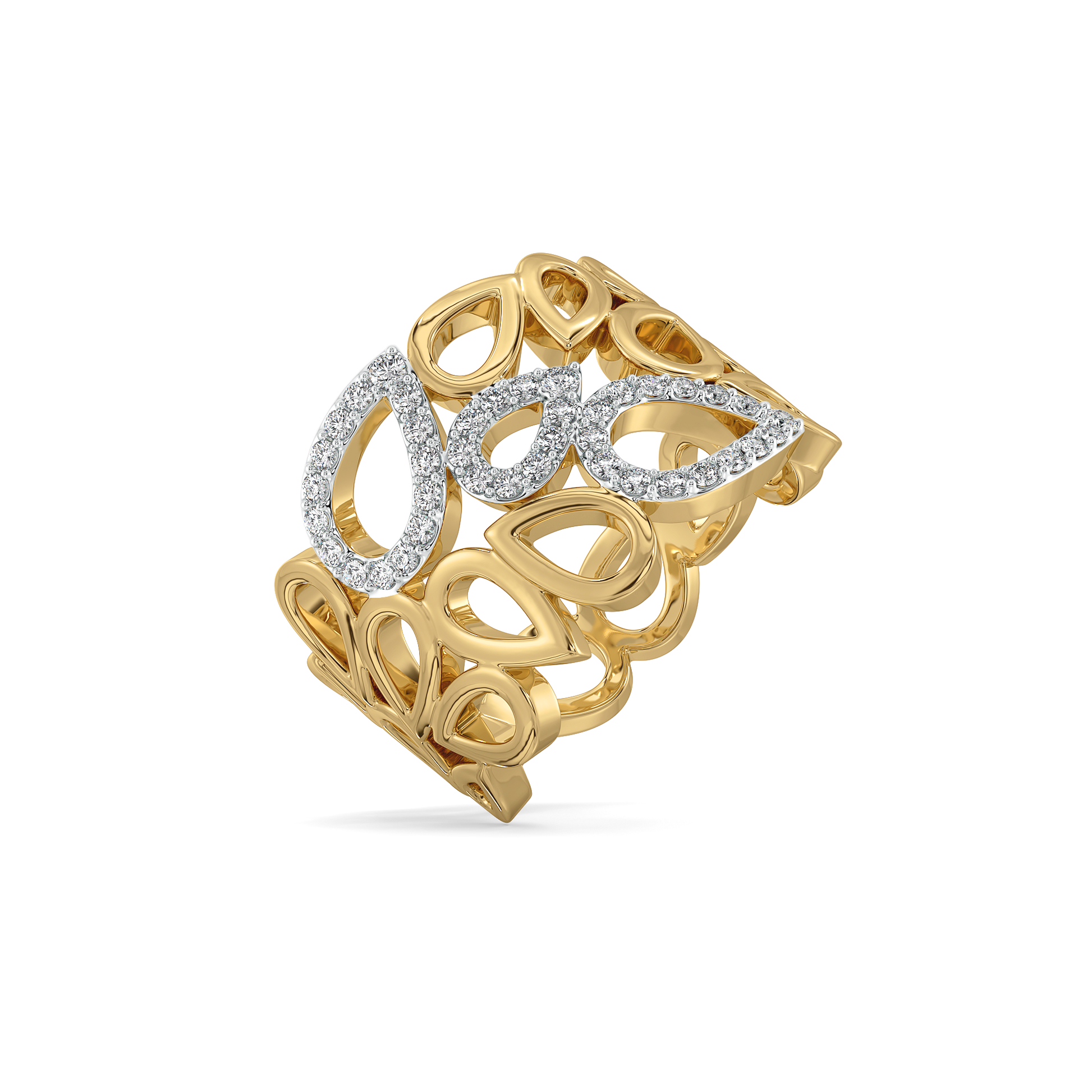 Petalicious Cocktail Ring-18kt Gold Vermeil Lab Grown Diamond Ring