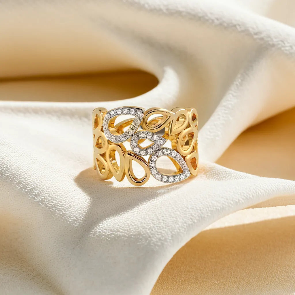Petalicious Cocktail Ring-18kt Gold Vermeil Lab Grown Diamond Ring