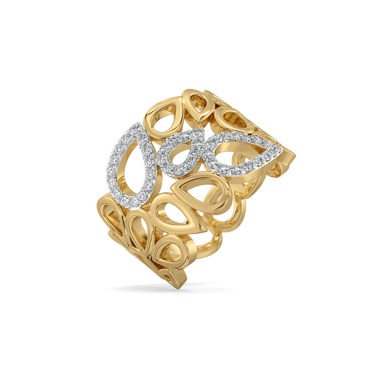 Petalicious Cocktail Ring-18kt Gold Vermeil Lab Grown Diamond Ring