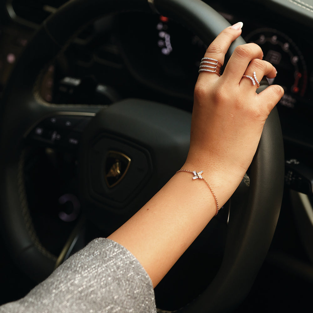 Quartre Row Cocktail Ring-18kt Gold Vermeil Lab Grown Diamond Ring