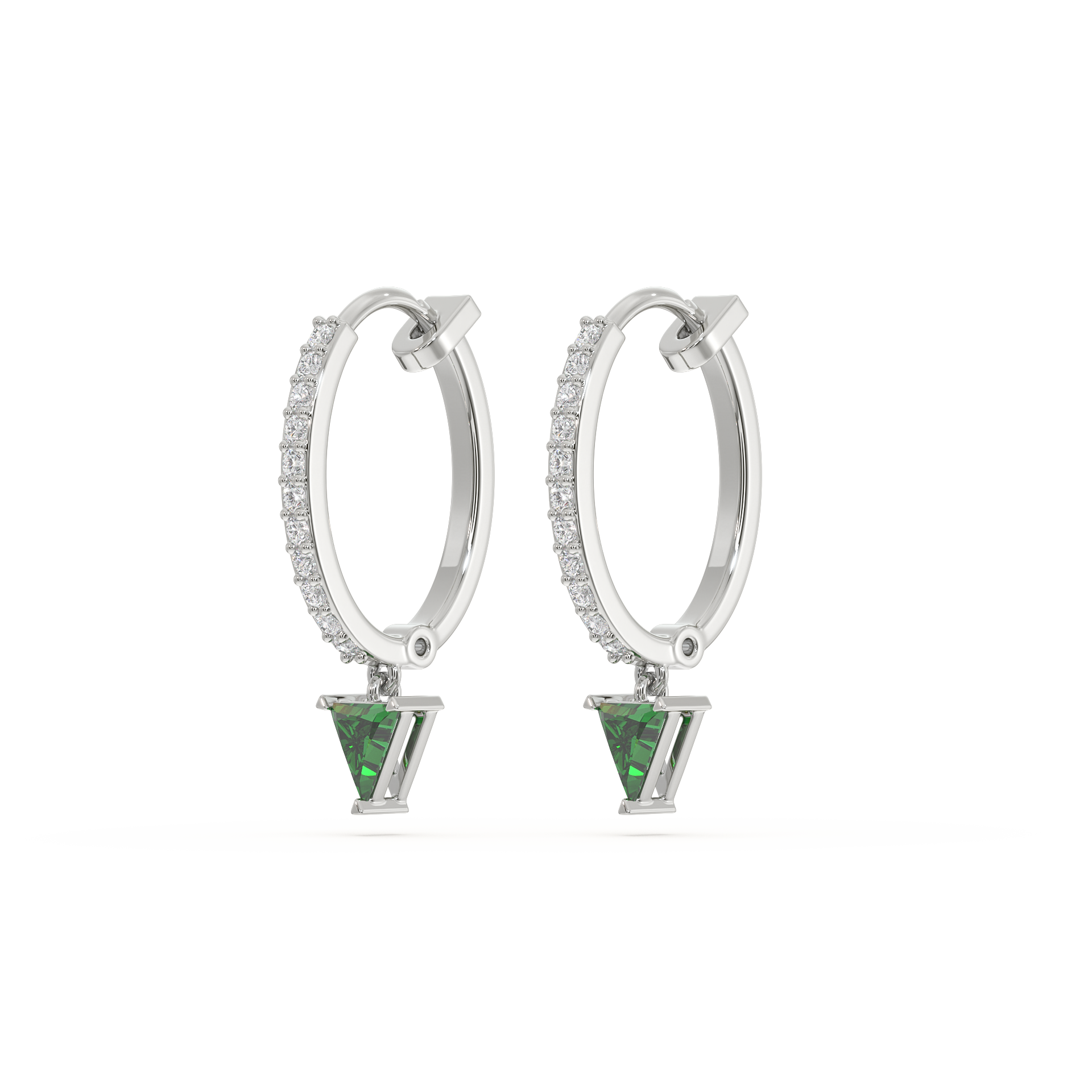 Radiance Huggies - 925 Sterling Silver Emerald Earrings