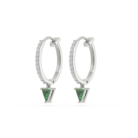 Radiance Huggies - 925 Sterling Silver Emerald Earrings