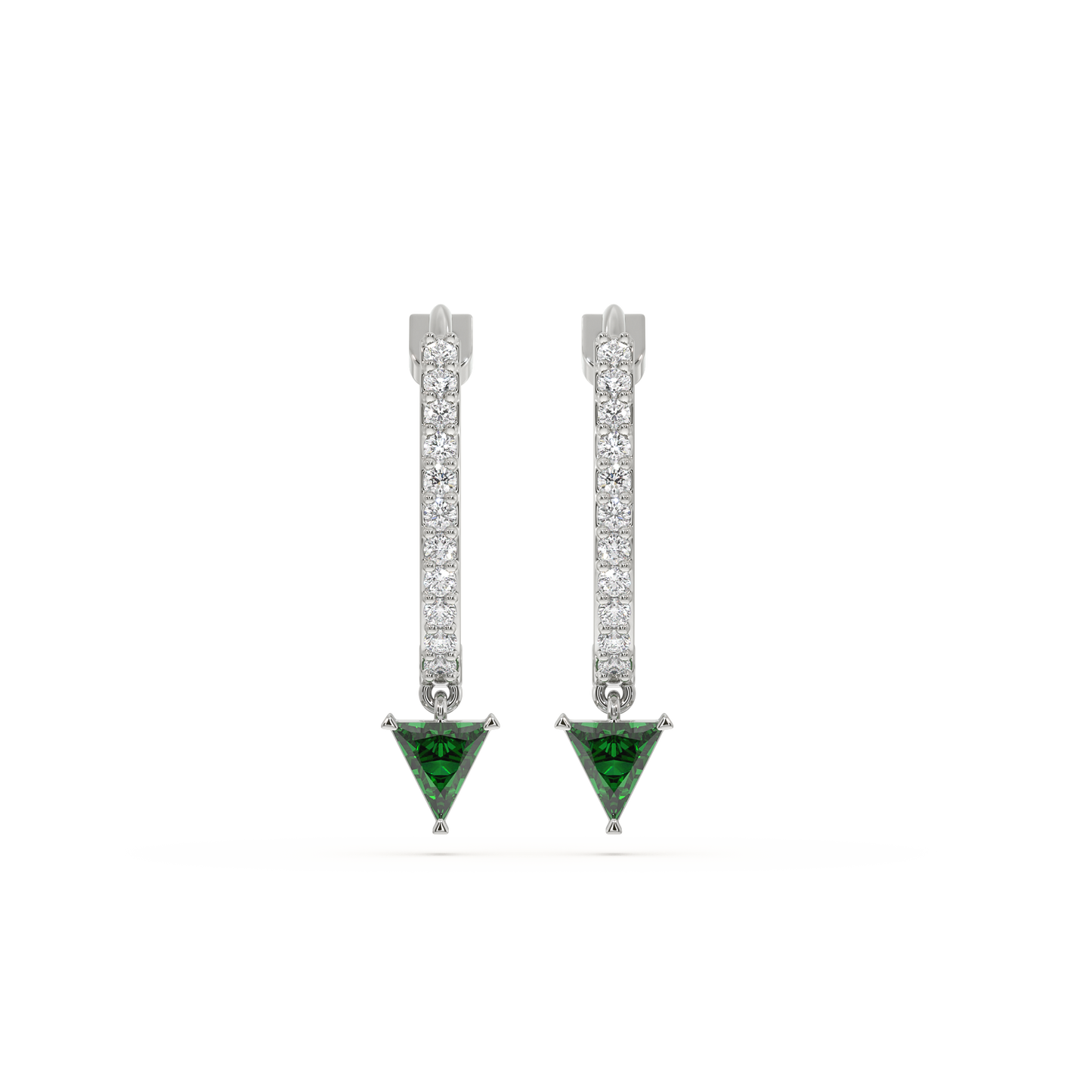 Radiance Huggies - 925 Sterling Silver Emerald Earrings