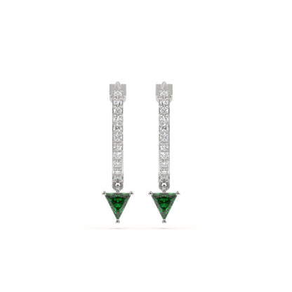 Radiance Huggies - 925 Sterling Silver Emerald Earrings