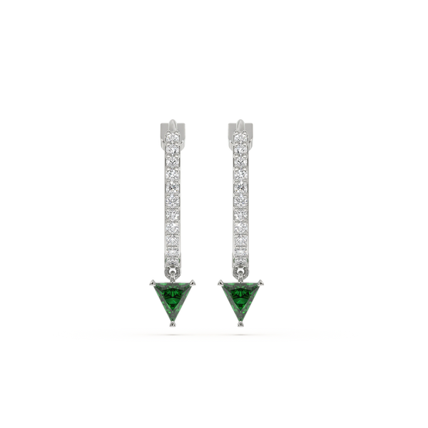 Lab grown diamond emerald earrings - Lukson