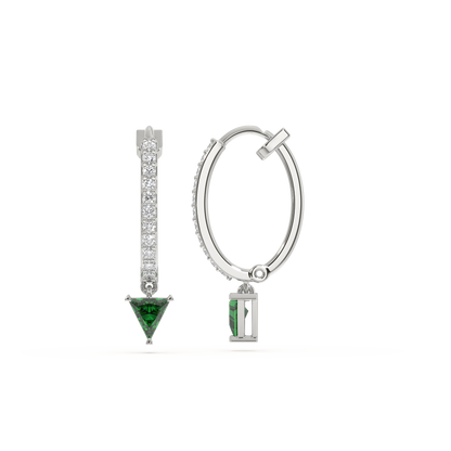 Radiance Huggies - 925 Sterling Silver Emerald Earrings