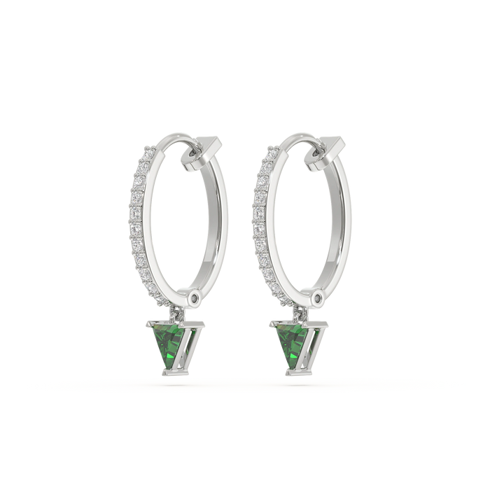 Radiance Huggies - Emerald Earrings