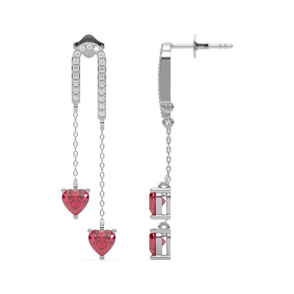 Lukson lab grown diamond heart drops earrings