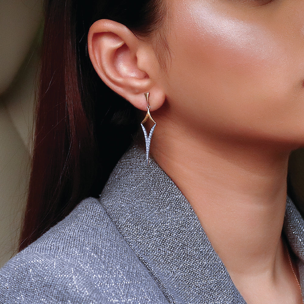 Rebel Drop - 18kt Gold Vermeil Lab Grown Diamond Earrings