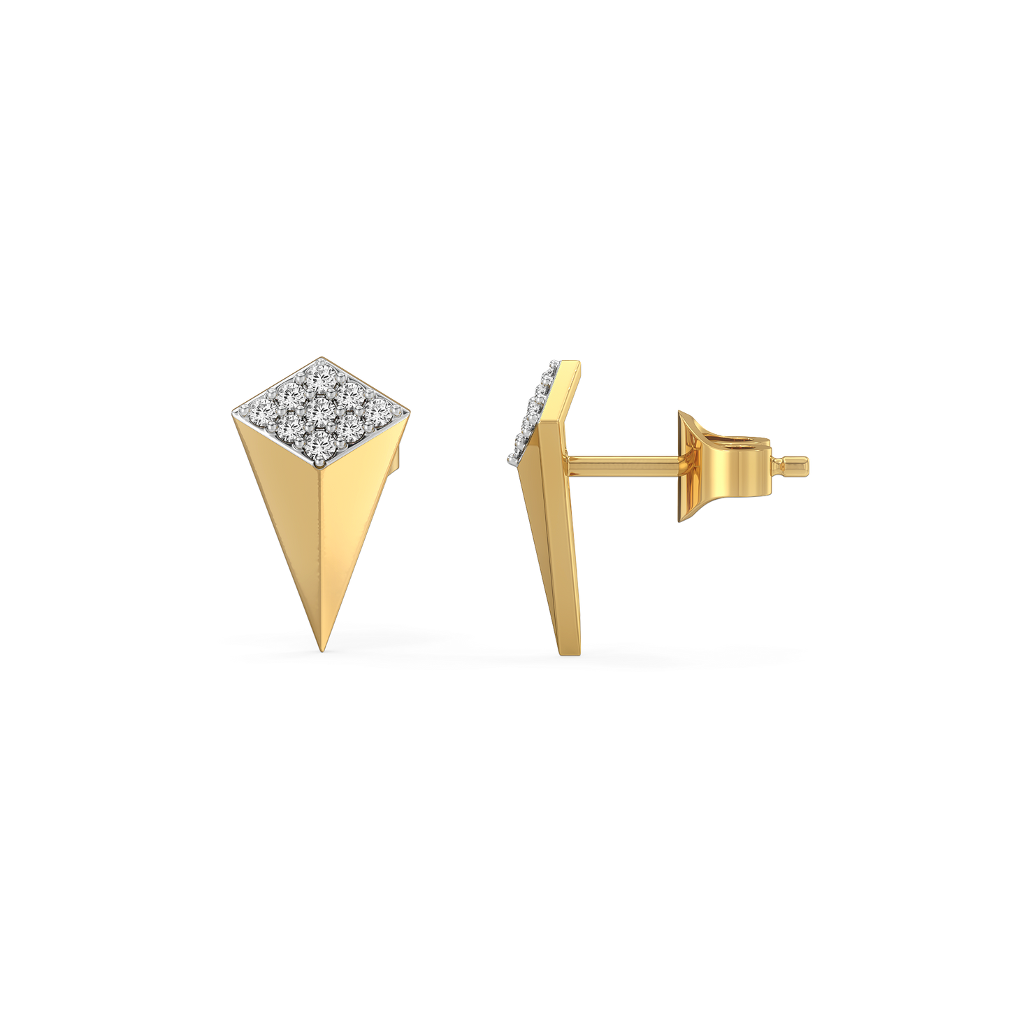 Sculpted Edge Studs - Lab Diamond Earrings