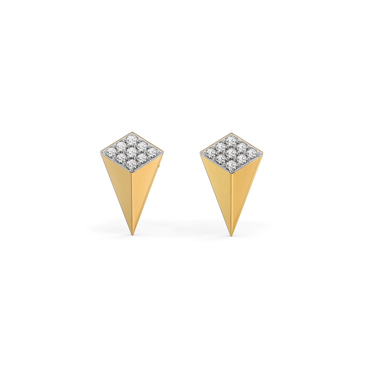 Sculpted Edge Studs - Lab Diamond Earrings