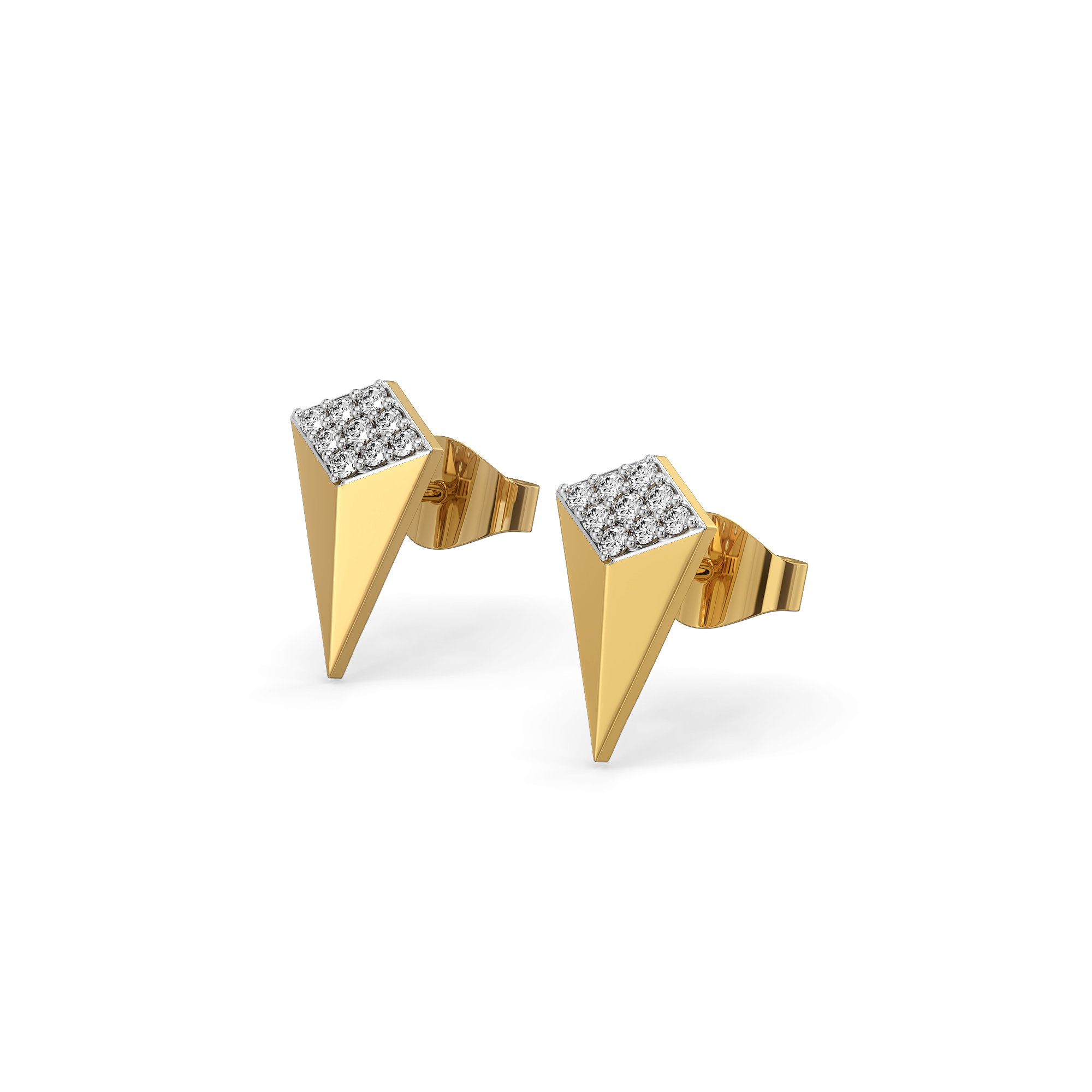 Sculpted Edge Studs - Lab Diamond Earrings