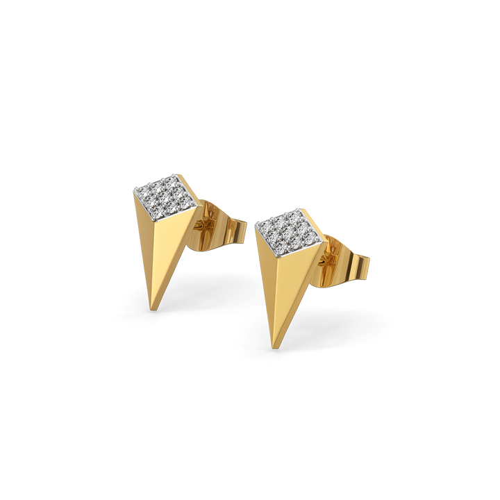 Sculpted Edge Studs - Lab Diamond Earrings