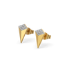 Lukson Sculpted Edge Studs Lab Grown Diamond Earrings