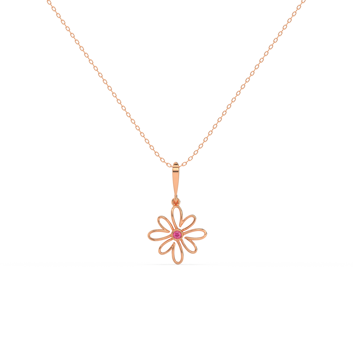 Ruby Blossom Necklace 18kt Rose Gold Vermeil