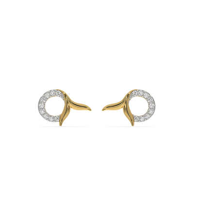Serene Tail Stud - 18kt Gold Vermeil Lab Grown Diamond Earrings