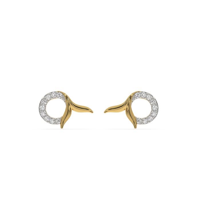 Serene Tail - Lab Diamond Stud Earrings