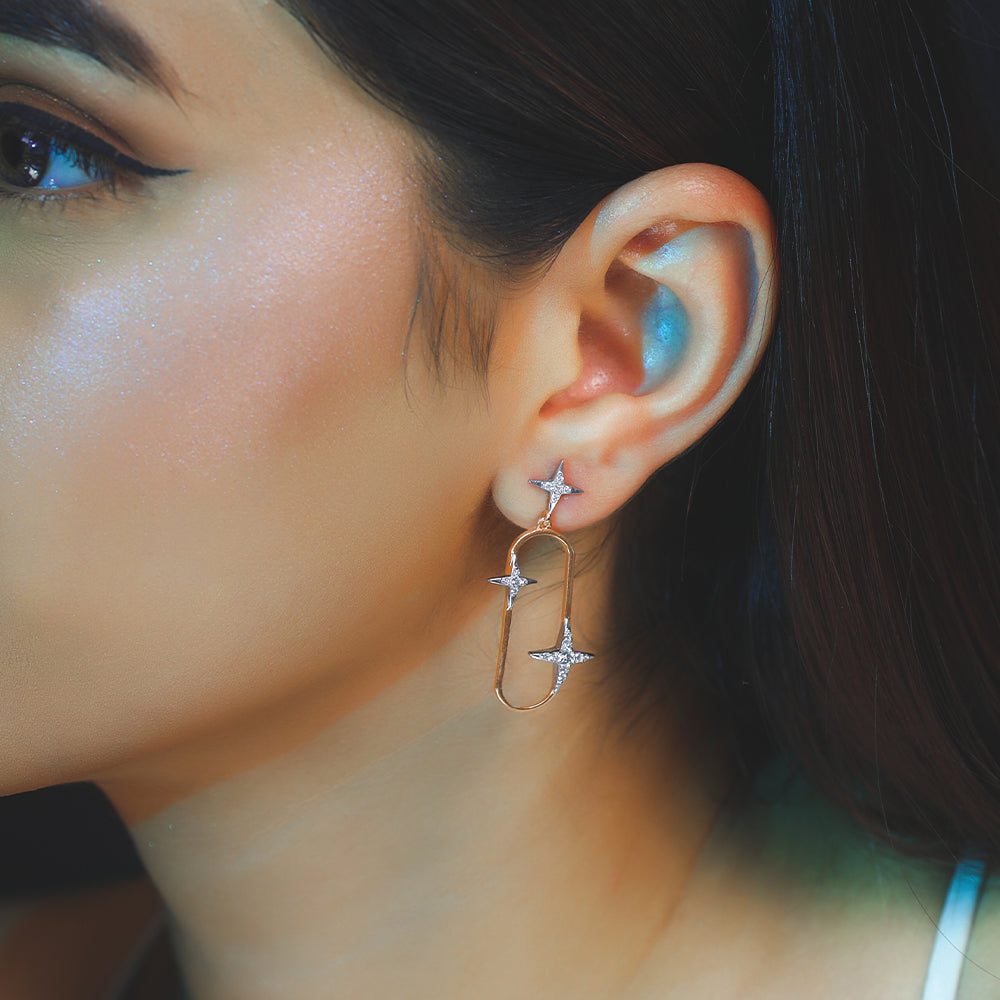 Shooting Star Drops - 18kt Gold Vermeil Lab Grown Diamond Earrings 