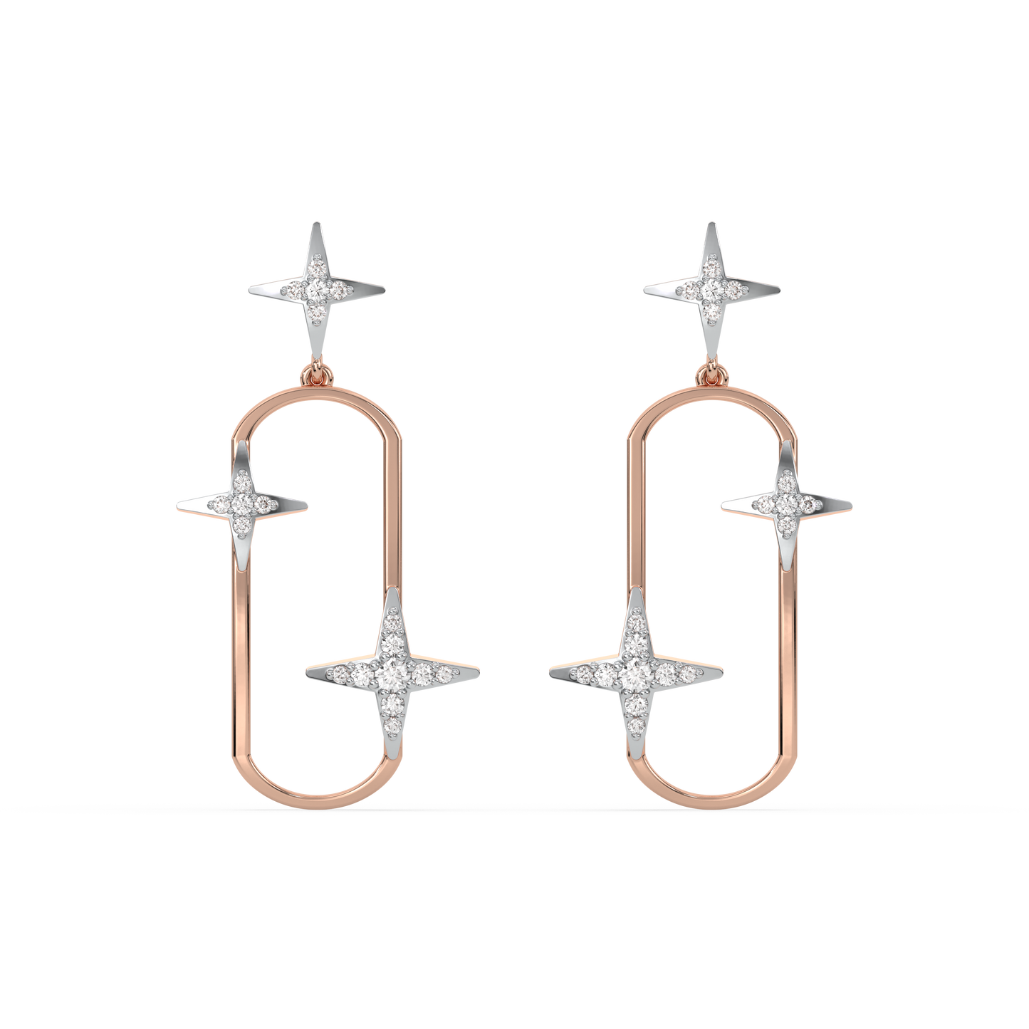 Shooting Star Drops - 18kt Gold Vermeil Lab Grown Diamond Earrings 
