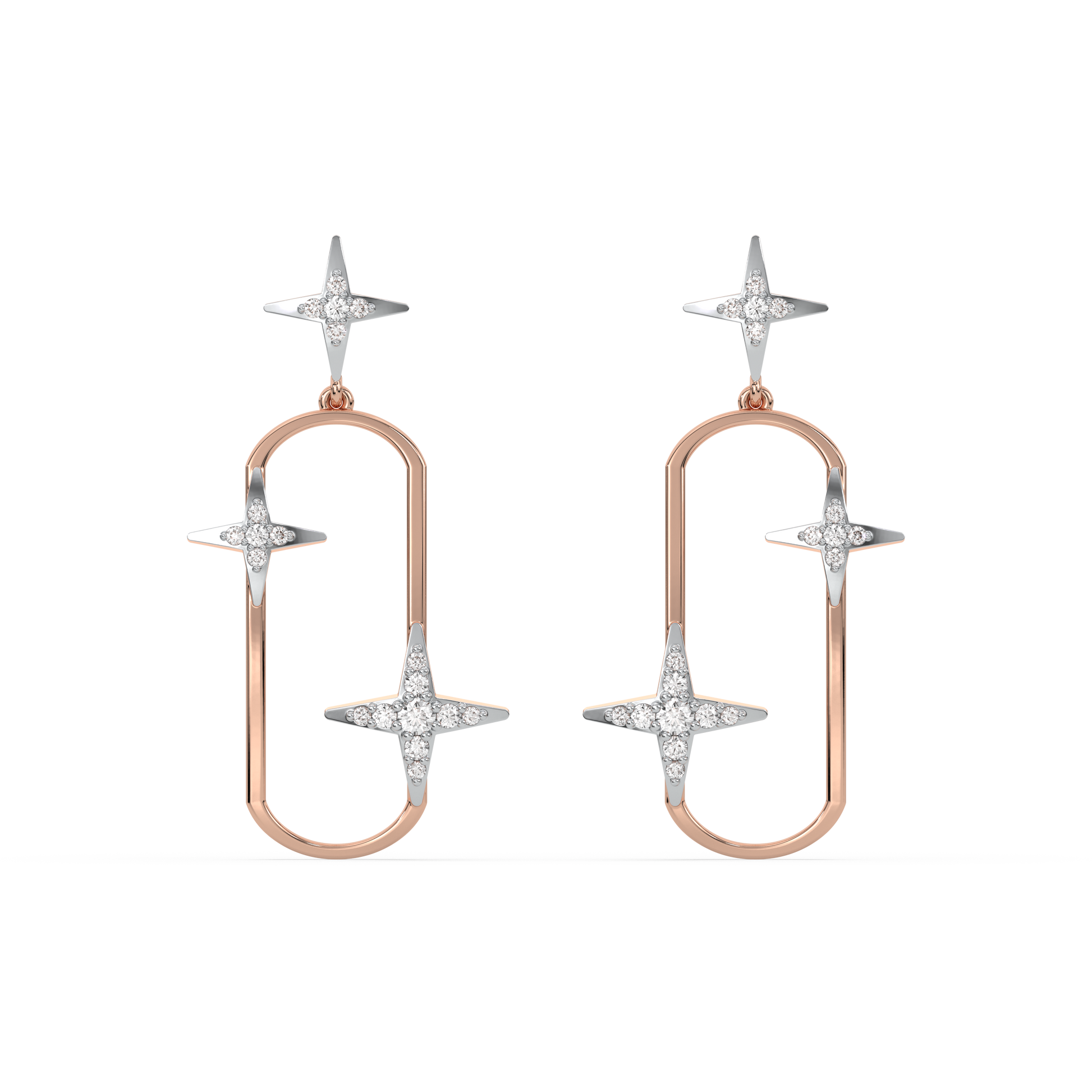 Shooting Star Drops - 18kt Gold Vermeil Lab Grown Diamond Earrings 