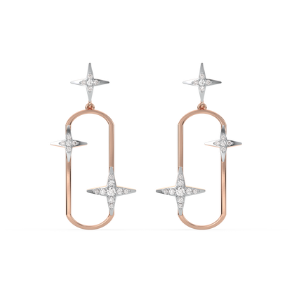 Shooting Star Drops - 18kt Gold Vermeil Lab Grown Diamond Earrings 