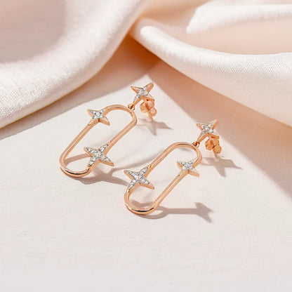 Shooting Star Drops - 18kt Gold Vermeil Lab Grown Diamond Earrings 
