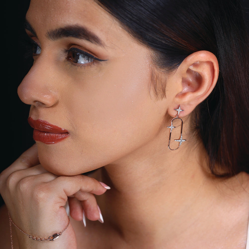 Shooting Star - Lab Diamond Drop Earrings