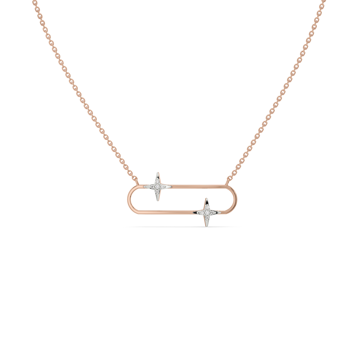Shooting Star Necklet -18kt Rose Gold Vermeil Lab Grownd Diamond Necklace