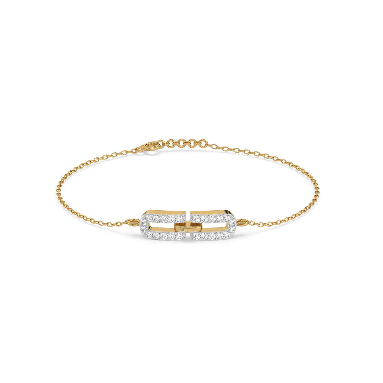 Single Link Bracelet - 18kt Gold Vermeil Lab Grown Diamond