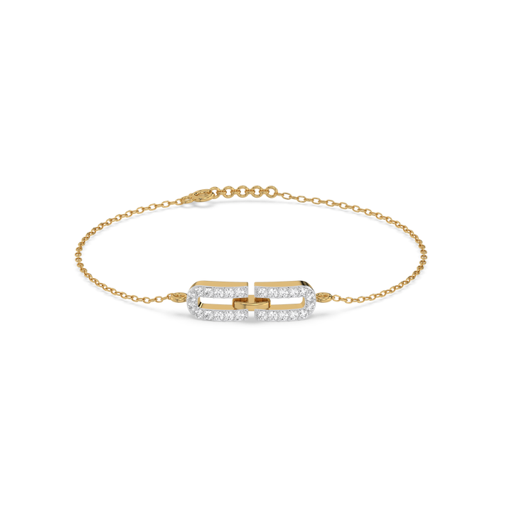 Single Link Bracelet - 18kt Gold Vermeil Lab Grown Diamond