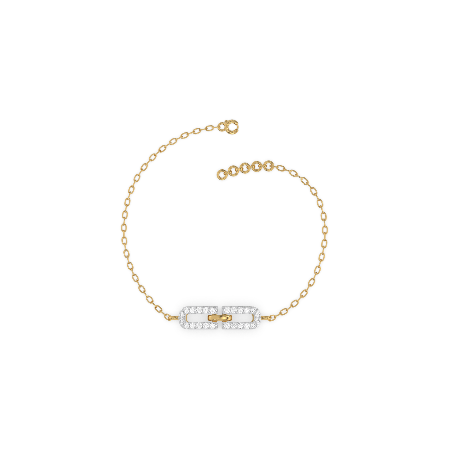 Single Link Bracelet - 18kt Gold Vermeil Lab Grown Diamond 3