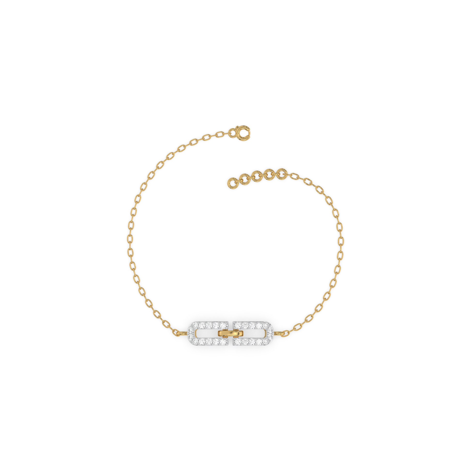 Single Link Bracelet - 18kt Gold Vermeil Lab Grown Diamond 3