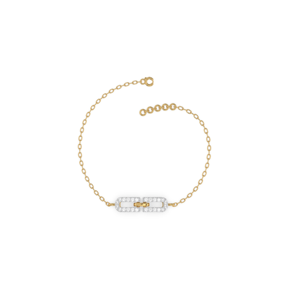 Single Link Bracelet - 18kt Gold Vermeil Lab Grown Diamond 3