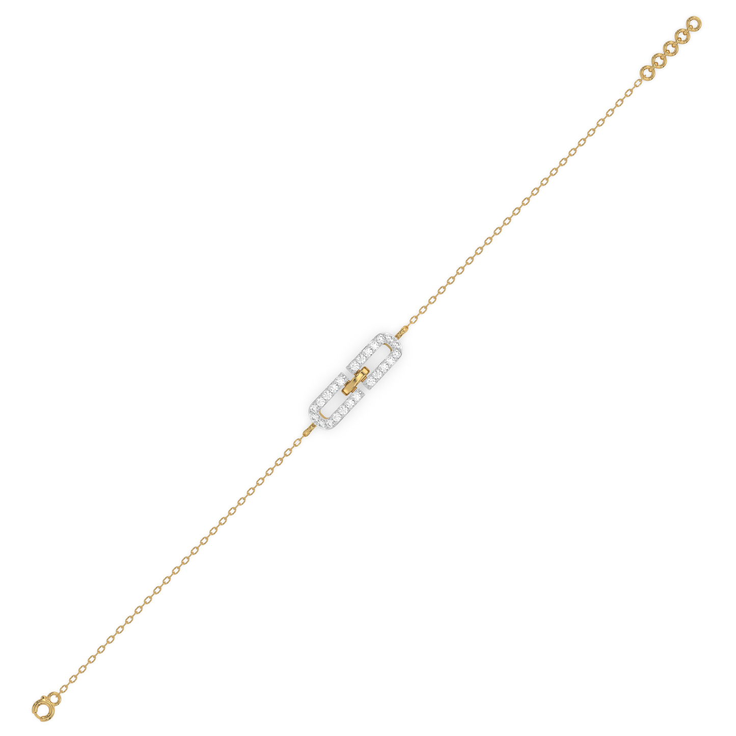 Single Link Bracelet - 18kt Gold Vermeil Lab Grown Diamond 4