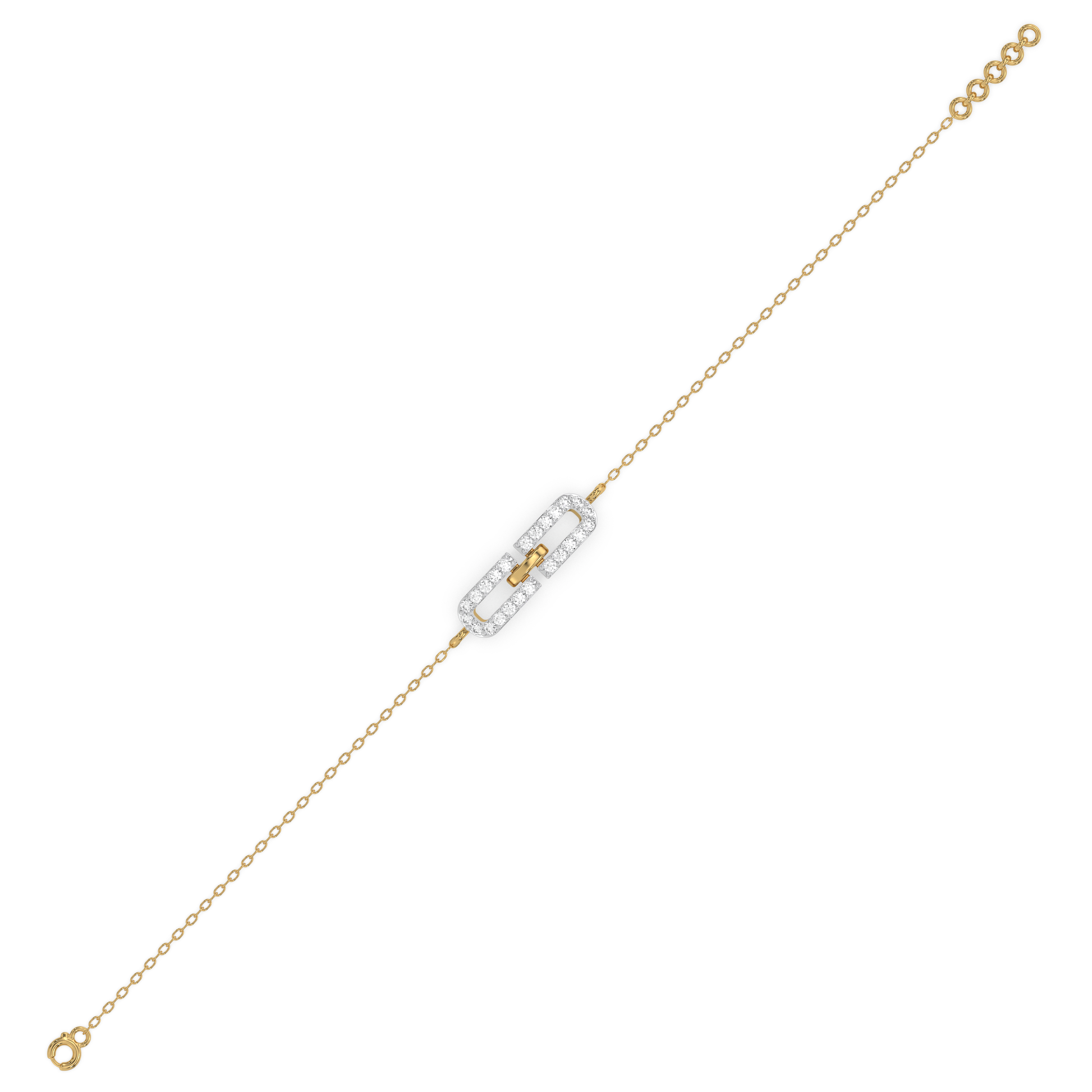 Single Link Bracelet - 18kt Gold Vermeil Lab Grown Diamond 4