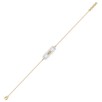 Single Link Bracelet - 18kt Gold Vermeil Lab Grown Diamond 4