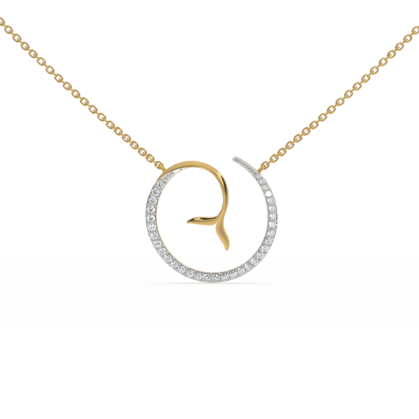 Siren’s Whisper Pendant -18kt Gold Vermeil Lab Grown Diamond Necklace