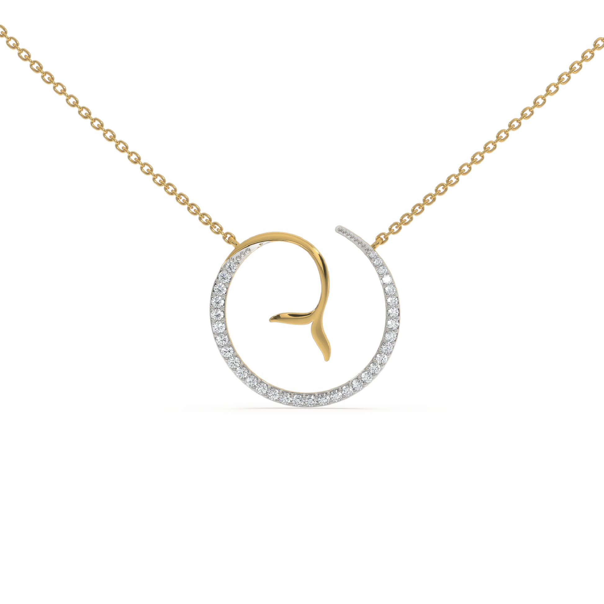 Siren’s Whisper Pendant -18kt Gold Vermeil Lab Grown Diamond Necklace
