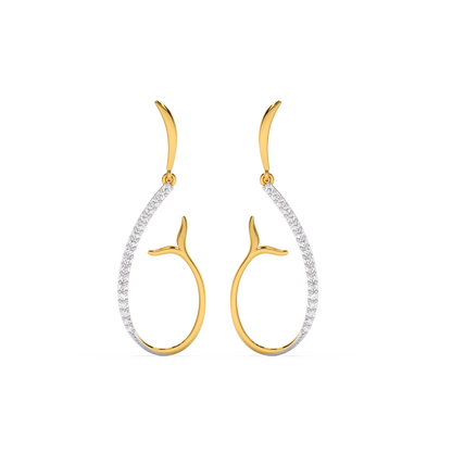 Sirens's Whisper Drop - 18kt Gold Vermeil Lab Grown Diamond Earrings