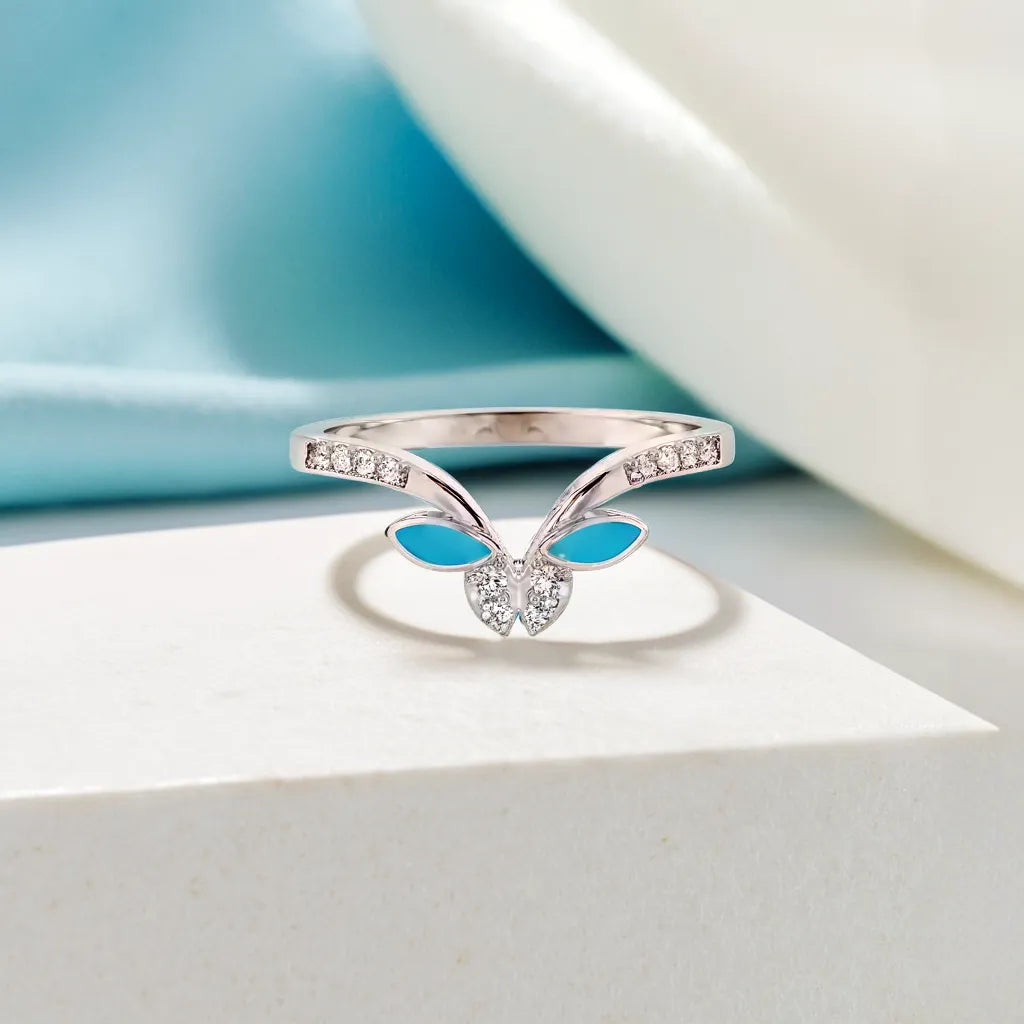 Sky Blossom Fashion Ring-925 Sterling Silver Lab Grown Diamond Ring