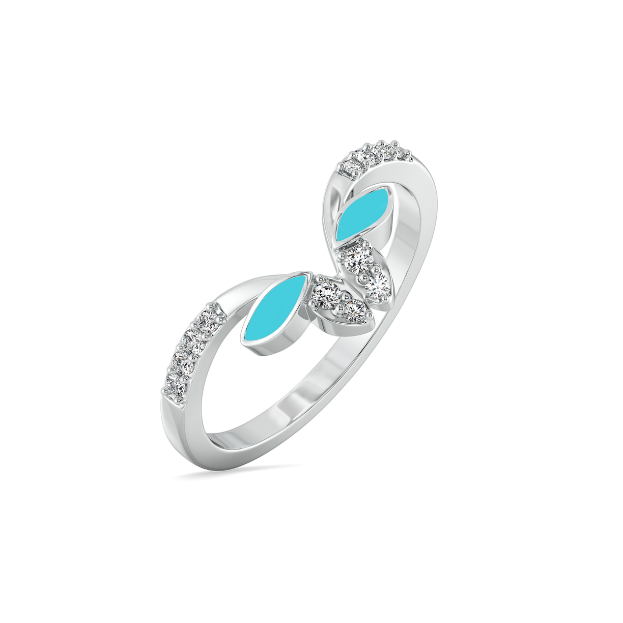 Sky Blossom Fashion Ring-925 Sterling Silver Lab Grown Diamond Ring
