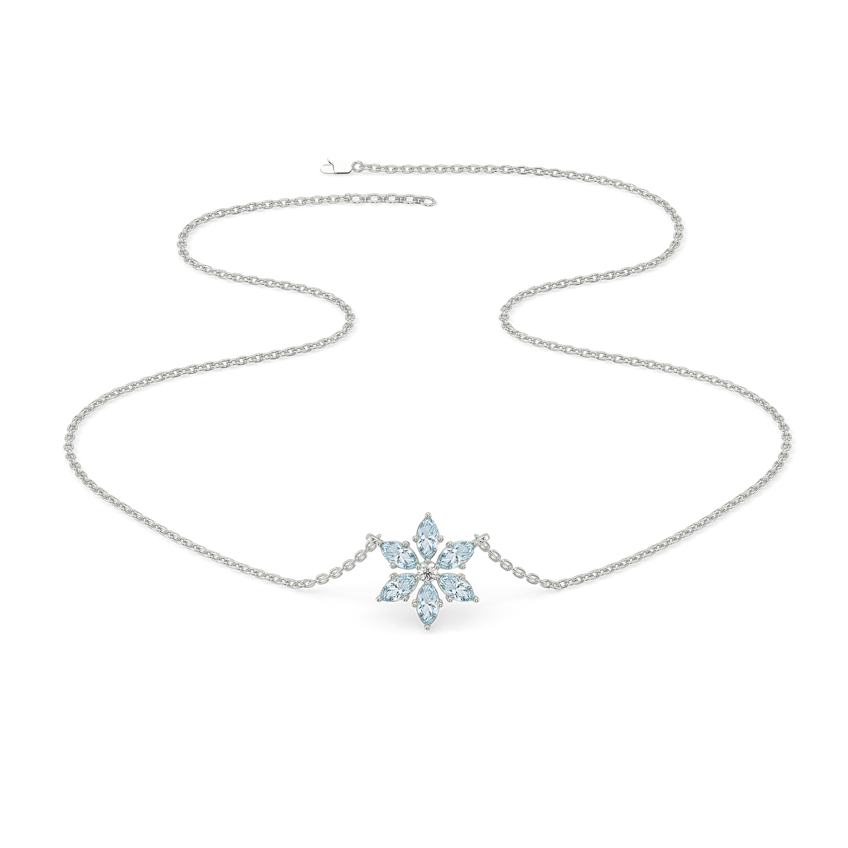 Snowflake Pendant - 925 Sterling Silver Lab Grown Diamond Necklace